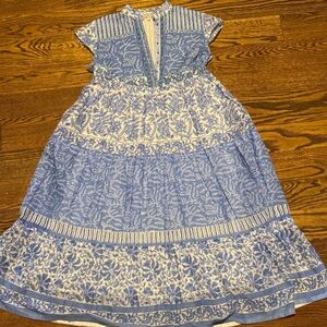 Chic Blue Floral Women's Casual Dress